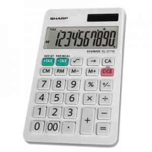Sharp EL-377WB Large Pocket Calculator, 10-Digit LCD SHREL377WB EL-377WB