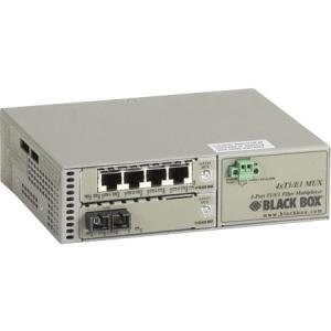 Black Box T1/E1 to Fiber Mux, Single-Mode Duplex SC, 30 km MT1430A-SM-SC