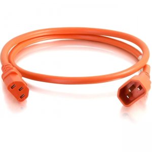 C2G 1ft 18AWG Power Cord (IEC320C14 to IEC320C13) - Orange 17476