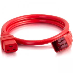 C2G 5ft 12AWG Power Cord (IEC320C20 to IEC320C19) -Red 17733