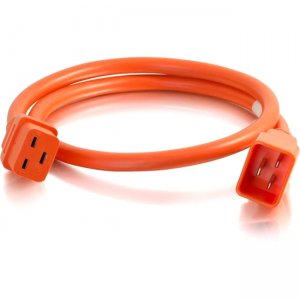 C2G 1ft 12AWG Power Cord (IEC320C20 to IEC320C19) - Orange 17710