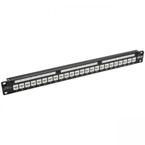 Tripp Lite 24-Port 1U Rack-Mount Cat6a Feedthrough Patch Panel N254-024-6AD