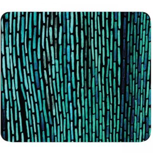 OTM Prints Black Mouse Pad, Dashes Peacock OP-MPV1BM-ART01-23