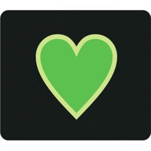 OTM Classic Prints Black Mouse Pad, Heart Beat Green OP-MPV1BM-CLS-04