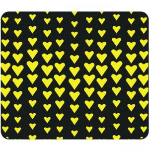 OTM Classic Prints Black Mouse Pad, Falling Yellow Hearts OP-MPV1BM-CLS-06