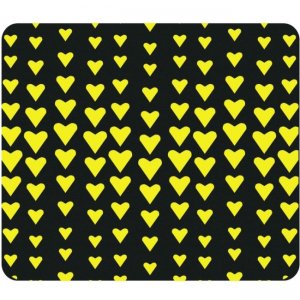 OTM Classic Prints Black Mouse Pad, Falling Yellow Hearts OP-MPV1BM-CLS-06