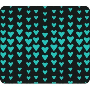 OTM Classic Prints Black Mouse Pad, Falling Turquoise Hearts OP-MPV1BM-CLS-10