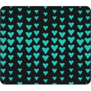 OTM Classic Prints Black Mouse Pad, Falling Turquoise Hearts OP-MPV1BM-CLS-10