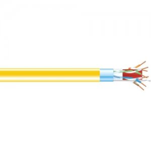 Black Box CAT6A 650-MHz Bulk Cable - Shielded, F/UTP, PVC, Solid, Yellow, 1000 ft C6ABC50S-YL-1000