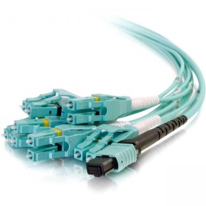 C2G 1m MPO to 6 Duplex LC Fiber Breakout Cables OM3 Riser Rated (OFNR) 31322
