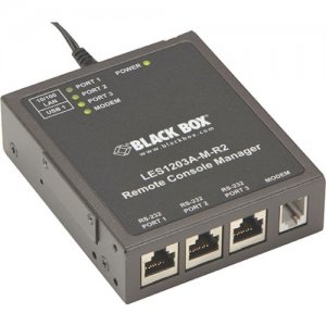 Black Box Remote Console Manager - 3-Port RS-232 with Modem LES1203A-M-R2