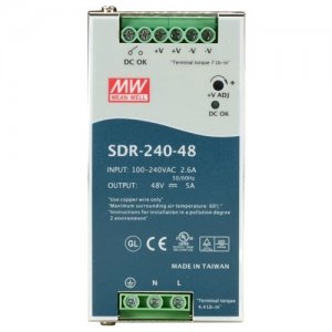 Black Box DIN Rail Power Supply - 240 Watts, 48 VDC SDR-240-48