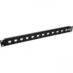 Tripp Lite 12-Port 1U RackMount Unshielded Blank Keystone/Multimedia PatchPanel N062-012-KJ