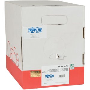 Tripp Lite Cat5e 350 MHz Bulk Solid-Core Plenum-Rated PVC Cable, White, 1000 ft N024-01K-WH