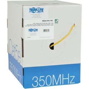 Tripp Lite Cat5e 350 MHz Bulk Solid-Core PVC Cable, Yellow, 1000 ft N022-01K-YW