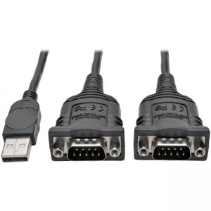 Tripp Lite 2-Port USB to DB9 Serial FTDI Adapter Cable with COM Retention (M/M), 6 ft U209-006