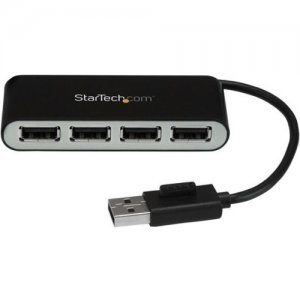 StarTech.com 4-Port Portable USB 2.0 Hub with Built-in Cable ST4200MINI2