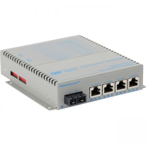 Omnitron Systems OmniConverter GPoE+/SX 4x PoE+ SC Single-Mode 12km US AC Powered 9443-1-141 9443-1-14x