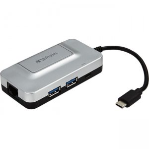 Verbatim USB-C 3-Port Hub with Gigabit Ethernet and Power Delivery 99354