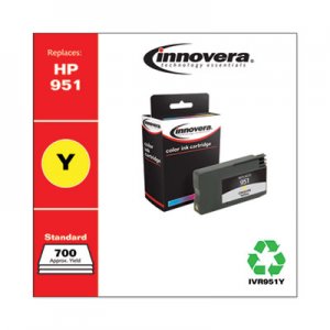 Innovera Remanufactured Yellow Ink, Replacement for HP 951 (CN052AN), 700 Page-Yield IVR951Y