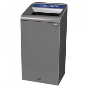 Rubbermaid Commercial Configure Indoor Recycling Waste Receptacle, 23 gal, Gray, Mixed Recycling RCP1961622 1961622