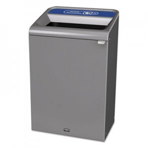 Rubbermaid Commercial Configure Indoor Recycling Waste Receptacle, 33 gal, Gray, Mixed Recycling RCP1961629 1961629