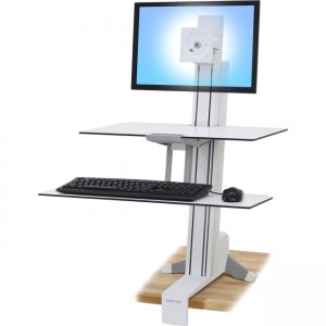 Ergotron WorkFit-S, Single LD with Worksurface+ (White) 33-350-211