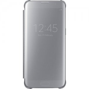 Samsung Galaxy S7 edge S-View Flip Cover, Clear Siver EF-ZG935CSEGUS