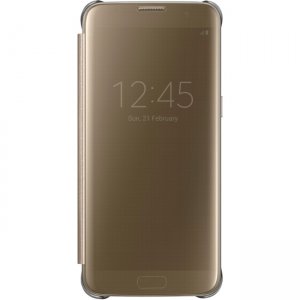 Samsung Galaxy S7 edge S-View Flip Cover, Clear Gold EF-ZG935CFEGUS