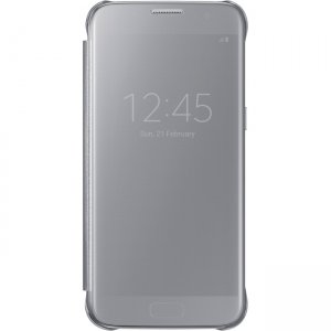 Samsung Galaxy S7 S-View Flip Cover, Clear Silver EF-ZG930CSEGUS