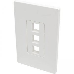 Tripp Lite 3-Port Single-Gang Universal Keystone Wallplate, White N080-103