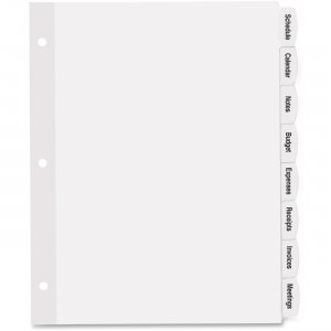 Avery Big Tab Printable White Label Tab Dividers 14433 AVE14433