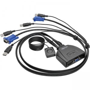 Tripp Lite 2-Port USB/VGA Cable KVM Switch with Cables and USB Peripheral Sharing B032-VU2