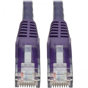Tripp Lite Cat6 Gigabit Snagless Molded UTP Patch Cable (RJ45 M/M), Purple, 2 ft N201-002-PU