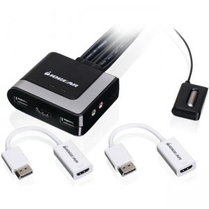 Iogear 2-Port HD Cable KVM with DisplayPort Adapters GCS62HDPKIT GCS62HU