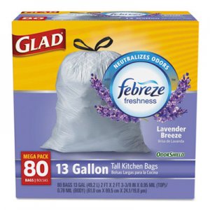 Glad 13-gal Medit. Lavender Drawstring Bags 78902 CLO78902