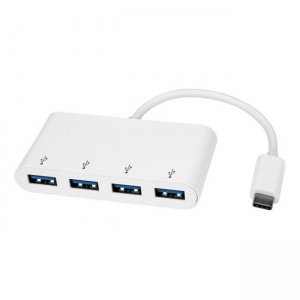 StarTech.com USB-C Hub - 4-Port USB 3.0 - USB-C to 4x USB-A - Bus Powered - White HB30C4ABW