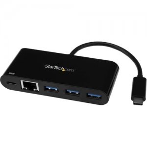 StarTech.com 3-Port USB 3.0 Hub with Gigabit Ethernet and Power Delivery - USB-C HB30C3AGEPD
