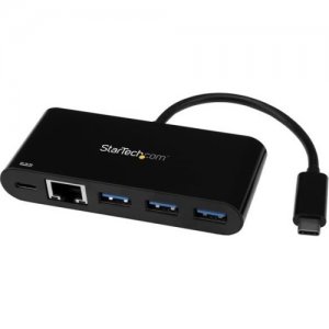 StarTech.com USB-C to Ethernet Adapter with 3-Port USB 3.0 Hub and Power Delivery US1GC303APD