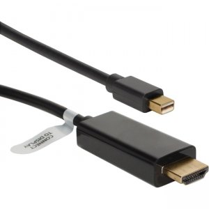 QVS 3ft Mini DisplayPort/Thunderbolt to HDMI Digital Video Black Cable MDPH-03BK