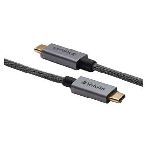 Verbatim USB-C to USB-C Cable - 47 in. Braided Black 99674