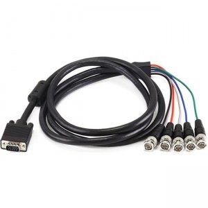 Monoprice VGA HD-15 to 5 BNC RGB Video Cable for HDTV Monitor cable - 6FT (Black) 566
