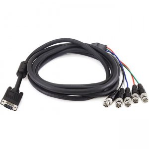 Monoprice VGA HD-15 to 5 BNC RGB Video Cable for HDTV Monitor cable - 10FT (Black) 5544