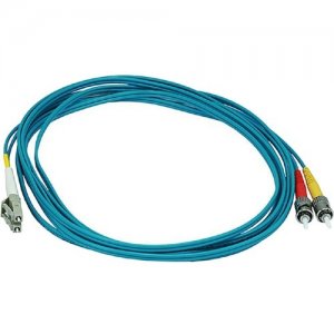 Monoprice 10Gb Fiber Optic Cable, LC/ST, Multi Mode, Duplex - 3 Meter (50/125 Type) - Aqua 6397