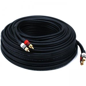Monoprice 100ft Premium 2 RCA Plug/2 RCA Plug M/M 22AWG Cable - Black 5350