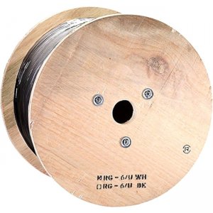 Monoprice 1000ft RG6 (18AWG), Quad Shield, CL2 Bulk Cable - Black 7483