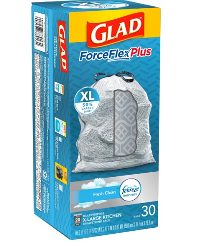 Glad ForceFlexPlus XL X-Large Kitchen Drawstring Trash Bags - CLO78913 