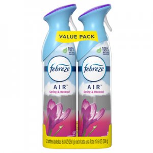 Febreze AIR, Spring and Renewal, 8.8 oz Aerosol, 2/Pack, 6 Pack/Carton PGC97805 97805