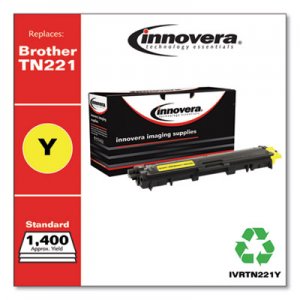 Innovera Remanufactured Yellow Toner, Replacement for Brother TN221Y, 1,400 Page-Yield IVRTN221Y