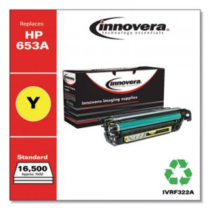 Innovera Remanufactured Yellow Toner, Replacement for HP 653A (CF322A), 16,500 Page-Yield IVRF322A